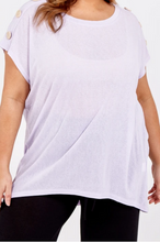 Lilac button detail top