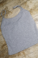 Cropped ribbed vest grey