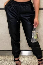 Faux Leather Joggers